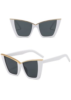 Okulary przeciwsłoneczne Kocie z filtrem UV400 STL31E białe + akcesoria ze sklepu Stylion w kategorii Okulary przeciwsłoneczne damskie - zdjęcie 185965362