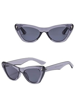 Okulary przeciwsłoneczne Kocie z filtrem UV400 STL35A szare transparentne + akcesoria ze sklepu Stylion w kategorii Okulary przeciwsłoneczne damskie - zdjęcie 185965401