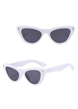 Okulary przeciwsłoneczne Kocie z filtrem UV400 STL35B białe + akcesoria ze sklepu Stylion w kategorii Okulary przeciwsłoneczne damskie - zdjęcie 185965403