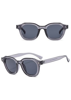 Okulary Owalne przeciwsłoneczne z filtrem UV400 STL45B szare transparentne + akcesoria ze sklepu Stylion w kategorii Okulary przeciwsłoneczne damskie - zdjęcie 185965411