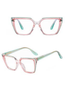Damskie kocie okulary zerówki do komputera BLUE LIGHT na teleskopach 25152A Mięta/Róż ze sklepu Stylion w kategorii Okulary zerówki damskie - zdjęcie 185965452