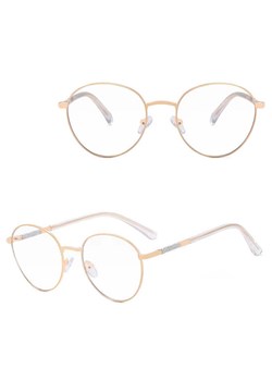 Damskie okulary Lenonki zerówki do komputera BLUE LIGHT na teleskopach 25148A Złoty ze sklepu Stylion w kategorii Okulary zerówki damskie - zdjęcie 185965491