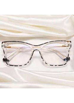 Damskie kwadratowe okulary zerówki do komputera BLUE LIGHT z flexami 25157A Transparentny/Panterka ze sklepu Stylion w kategorii Okulary zerówki damskie - zdjęcie 185965504
