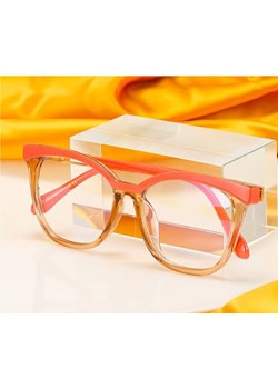 Damskie kocie oczy okulary zerówki do komputera BLUE LIGHT 25144B Brudny róż/Herbaciane ze sklepu Stylion w kategorii Okulary zerówki damskie - zdjęcie 185965512