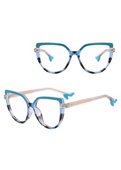 Damskie Okulary NA OBCASIE zerówki do komputera kocie BLUE LIGHT 25159B Błękitno/Panterkowe ze sklepu Stylion w kategorii Okulary korekcyjne damskie - zdjęcie 185965534