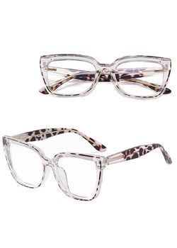 Damskie okulary kocie oczy zerówki do komputera BLUE LIGHT 25150B transparentny/panterka - id: 8856 - marki Stylion - 185965594 Damskie okulary kocie oczy zerówki do komputera BLUE LIGHT 25150B transparentny/panterka ze sklepu Stylion w kategorii Okulary zerówki damskie - zdjęcie 185965594
