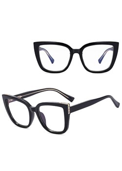 Damskie okulary kocie oczy zerówki do komputera BLUE LIGHT 25146 Czarne ze sklepu Stylion w kategorii Okulary zerówki damskie - zdjęcie 185965633