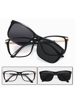 2w1 Okulary do komputera + nakładka przeciwsłoneczna na magnes Clip-On 25160 czarny ze sklepu Stylion w kategorii Oprawki do okularów damskie - zdjęcie 185965644