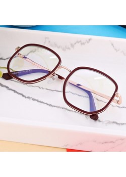 Damskie owalne okulary zerówki do komputera BLUE LIGHT na teleskopach 25155D Brązowy/Złoty ze sklepu Stylion w kategorii Okulary zerówki damskie - zdjęcie 185965671
