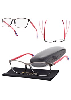 Plusy +2.75 Męskie okulary do czytania korekcyjne ST337 grafit/czerwony ze sklepu Stylion w kategorii Okulary korekcyjne męskie - zdjęcie 185965692