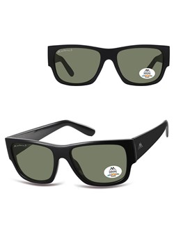 Czarne prostokątne okulary przeciwsłoneczne z polaryzacją MP195A ze sklepu Stylion w kategorii Okulary przeciwsłoneczne męskie - zdjęcie 185965782