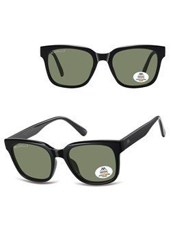 Czarne prostokątne okulary przeciwsłoneczne z polaryzacją MP54A ze sklepu Stylion w kategorii Okulary przeciwsłoneczne damskie - zdjęcie 185965801