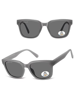 Szare prostokątne okulary przeciwsłoneczne z polaryzacją MP54C ze sklepu Stylion w kategorii Okulary przeciwsłoneczne damskie - zdjęcie 185965802