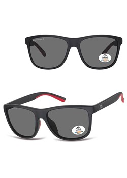 Prostokątne okulary męskie przeciwsłoneczne z polaryzacją MP199 czarne/czerwone ze sklepu Stylion w kategorii Okulary przeciwsłoneczne męskie - zdjęcie 185965812