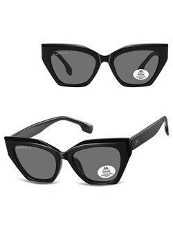 Damskie okulary przeciwsłoneczne kocie z polaryzacją MP55 czarne ze sklepu Stylion w kategorii Okulary przeciwsłoneczne damskie - zdjęcie 185965820