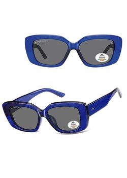 Duże damskie okulary przeciwsłoneczne kocie z polaryzacją MP56D niebieskie ze sklepu Stylion w kategorii Okulary przeciwsłoneczne damskie - zdjęcie 185965881