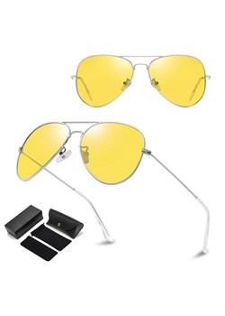 Żółte rozjaśniające okulary pilotki do Jazdy Nocą dla kierowców Polaryzacyjne STL59 ze sklepu Stylion w kategorii Okulary przeciwsłoneczne męskie - zdjęcie 185965910