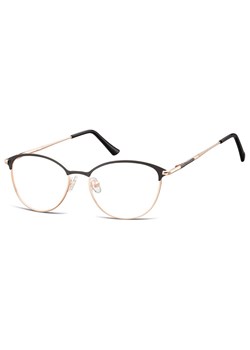 Okulary damskie zerówki kocie oprawki korekcyjne medium M295A czarny/różowe złoto ze sklepu Stylion w kategorii Okulary korekcyjne damskie - zdjęcie 185965950