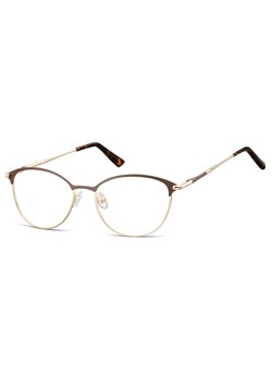 Okulary damskie zerówki kocie oprawki korekcyjne medium M295B brązowy/złoty ze sklepu Stylion w kategorii Oprawki do okularów damskie - zdjęcie 185965952