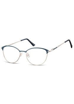 Okulary damskie zerówki kocie oprawki korekcyjne medium M295D granatowy/srebrny ze sklepu Stylion w kategorii Oprawki do okularów damskie - zdjęcie 185965953