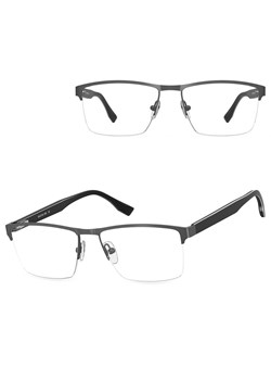 Małe męskie okulary na żyłkę oprawki korekcyjne zerówki 877B grafitowe ze sklepu Stylion w kategorii Okulary korekcyjne męskie - zdjęcie 185966034