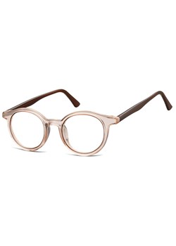 Okrągłe oprawki korekcyjne okulary zerówki TR-97B brązowy transparentny ze sklepu Stylion w kategorii Oprawki do okularów damskie - zdjęcie 185966060