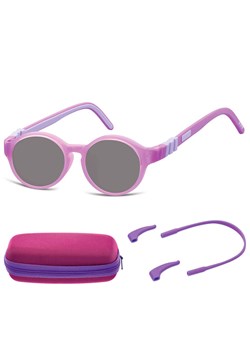 Elastyczne dziecięce okulary przeciwsłoneczne okrągłe + gumka Sunoptic SK7 fioletowe ze sklepu Stylion w kategorii Okulary przeciwsłoneczne dziecięce - zdjęcie 185966073