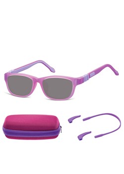 Elastyczne dziecięce okulary przeciwsłoneczne prostokątne + gumka Sunoptic SK6 fioletowe ze sklepu Stylion w kategorii Okulary przeciwsłoneczne dziecięce - zdjęcie 185966074