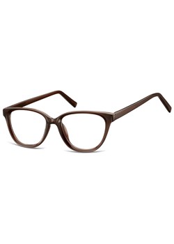 Damskie okulary acetatowe oprawki korekcyjne zerówki kocie AC394F ciemny brąz ze sklepu Stylion w kategorii Okulary zerówki męskie - zdjęcie 185966093