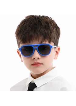 Okulary przeciwsłoneczne pilotki dla dzieci STKD-04A niebieskie ze sklepu Stylion w kategorii Okulary przeciwsłoneczne dziecięce - zdjęcie 185966131