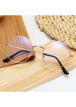 Okrągłe złote okulary Lenonki z filtrem Blue Light do komputera zerówki DS-97 ze sklepu Stylion w kategorii Okulary zerówki damskie - zdjęcie 185966192