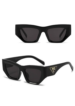 Damskie okulary przeciwsłoneczne z filtrem UV400 - SV104 czarne ze sklepu Stylion w kategorii Okulary przeciwsłoneczne damskie - zdjęcie 185966201