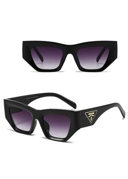 Damskie okulary przeciwsłoneczne z filtrem UV400 - SV104B czarne ze sklepu Stylion w kategorii Okulary przeciwsłoneczne damskie - zdjęcie 185966203