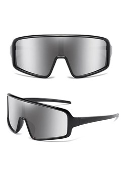 Sportowe okulary przeciwsłoneczne lustrzanki z filtrem UV400 STS-01 czarny/srebrny ze sklepu Stylion w kategorii Okulary przeciwsłoneczne damskie - zdjęcie 185966211