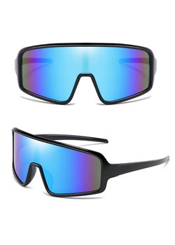 Sportowe okulary przeciwsłoneczne lustrzanki z filtrem UV400 STS-01A czarny/niebieski ze sklepu Stylion w kategorii Okulary przeciwsłoneczne męskie - zdjęcie 185966212