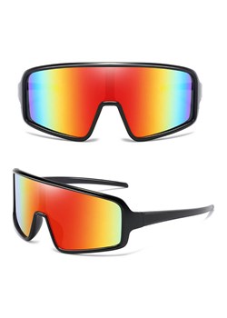 Sportowe okulary przeciwsłoneczne lustrzanki z filtrem UV400 STS-01B czarny/pomarańcz ze sklepu Stylion w kategorii Okulary przeciwsłoneczne damskie - zdjęcie 185966213