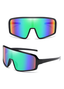Sportowe okulary przeciwsłoneczne lustrzanki z filtrem UV400 STS-01C czarny/zielony ze sklepu Stylion w kategorii Okulary przeciwsłoneczne męskie - zdjęcie 185966214