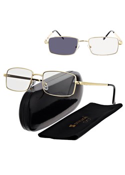 Plusy +1.00 Fotochromowe okulary do czytania z flexami ST342B złote ze sklepu Stylion w kategorii Okulary korekcyjne damskie - zdjęcie 185966222