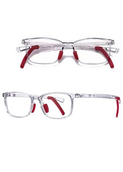Okulary dla dzieci z uchwytami za uszy zerówki do komputera z filtrem Blue Light 25166A bezbarwny/bordo - id: 9546 - marki Stylion - 185966254 Okulary dla dzieci z uchwytami za uszy zerówki do komputera z filtrem Blue Light 25166A bezbarwny/bordo ze sklepu Stylion w kategorii Akcesoria dziecięce - zdjęcie 185966254