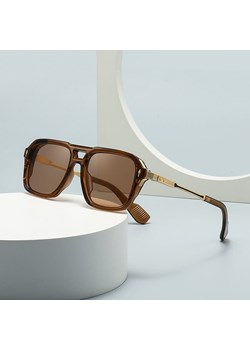 Okulary przeciwsłoneczne pilotki z filtrem UV400 - ST-MAX9C brązowy ze sklepu Stylion w kategorii Okulary przeciwsłoneczne damskie - zdjęcie 185966280