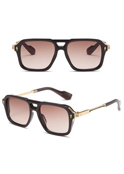 Okulary przeciwsłoneczne pilotki z filtrem UV400 - ST-MAX9E brązowy ze sklepu Stylion w kategorii Okulary przeciwsłoneczne damskie - zdjęcie 185966281