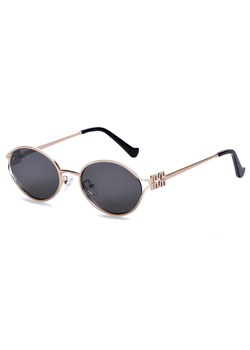 Damskie okulary przeciwsłoneczne owalne UV400 SKK-05 złoty/czarny ze sklepu Stylion w kategorii Okulary przeciwsłoneczne damskie - zdjęcie 185966282