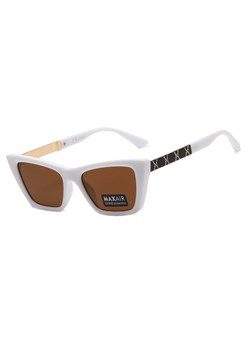 Damskie okulary przeciwsłoneczne kocie z filtrem UV400 ST-MAX10D biały/brąz ze sklepu Stylion w kategorii Oprawki do okularów męskich - zdjęcie 185966432