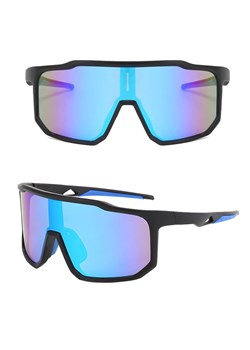 Sportowe okulary przeciwsłoneczne lustrzane STS-02A czarny/niebieski ze sklepu Stylion w kategorii Okulary przeciwsłoneczne męskie - zdjęcie 185966460