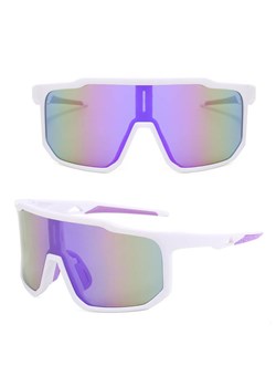 Sportowe okulary przeciwsłoneczne lustrzane STS-02C biały/fiolet ze sklepu Stylion w kategorii Okulary przeciwsłoneczne męskie - zdjęcie 185966462