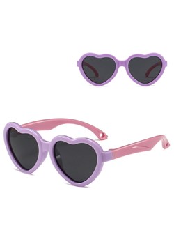 Dziecięce 2-4 lata gumowe okulary przeciwsłoneczne polaryzacyjne serce POL-JR-65B fiolet/róż - id: 9828 - marki Stylion - 185966492 Dziecięce 2-4 lata gumowe okulary przeciwsłoneczne polaryzacyjne serce POL-JR-65B fiolet/róż ze sklepu Stylion w kategorii Okulary zerówki męskie - zdjęcie 185966492