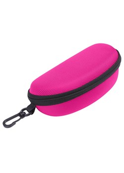 Etui na okulary futerał na zamek z karabińczykiem kolor różowy ze sklepu Stylion w kategorii Okulary zerówki męskie - zdjęcie 185966663