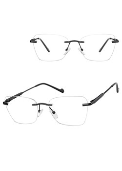 Bezramkowe oprawki korekcyjne okulary zerówki patentki na teleskopach 871C czarny ze sklepu Stylion w kategorii Okulary korekcyjne damskie - zdjęcie 185966740