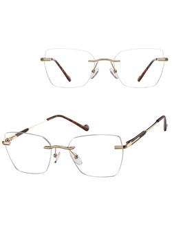 Bezramkowe oprawki korekcyjne okulary zerówki patentki na teleskopach 872A złoty/brąz - id: 10078 - marki Sunoptic - 185966744 Bezramkowe oprawki korekcyjne okulary zerówki patentki na teleskopach 872A złoty/brąz ze sklepu Stylion w kategorii Okulary korekcyjne damskie - zdjęcie 185966744