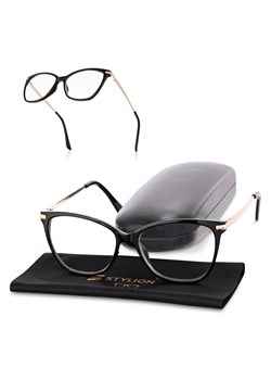 Plusy +1.00 damskie okulary do czytania korekcyjne Kocie Oczy z flexami ST320 czarno-złote ze sklepu Stylion w kategorii Oprawki do okularów męskich - zdjęcie 185966782